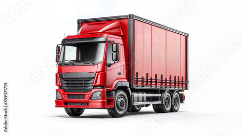 3d truck transporting goods and products. Logistics and transportation cargo vehicle