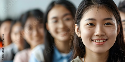 Asian Chinese students studying at American or European universities. Concept Cross-Cultural Adaptation, University Experience, Cultural Exchange, Academic Success, International Students