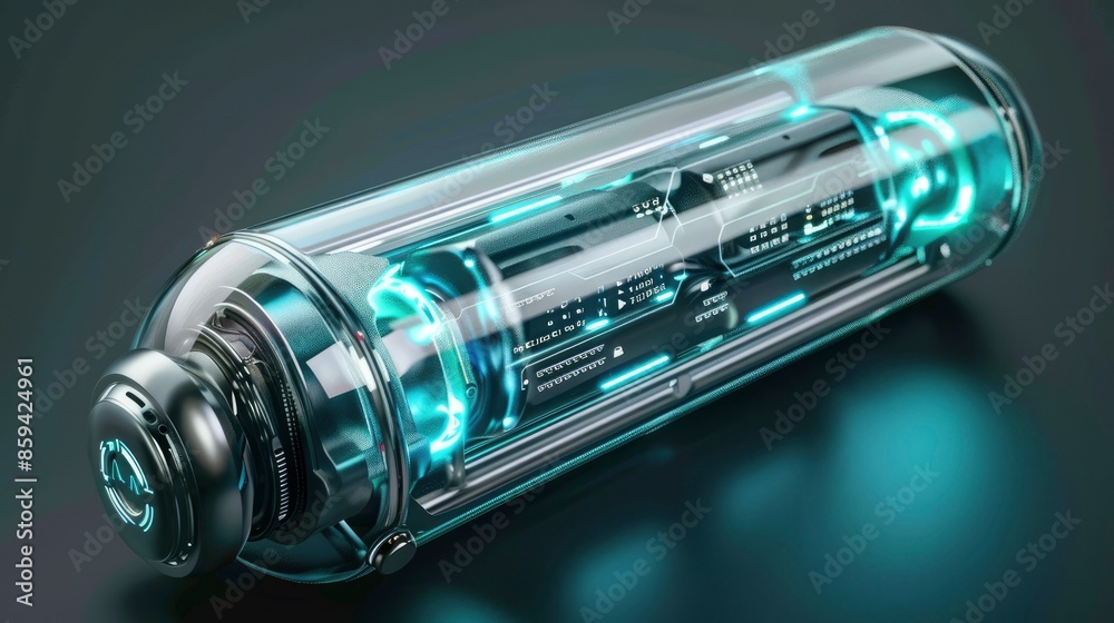 Futuristic electric vehicle battery pack design with a sleek metallic finish and digital interface Futuristic electric vehicle battery pack design with a sleek metallic finish and digital interface