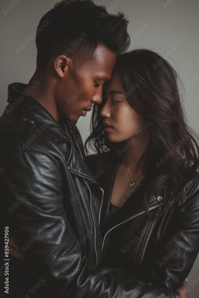 A romantic moment of two people hugging each other tightly A romantic moment of two people hugging each other tightly