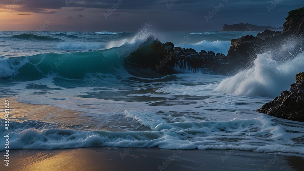 Obraz premium Ocean waves. Nature background.