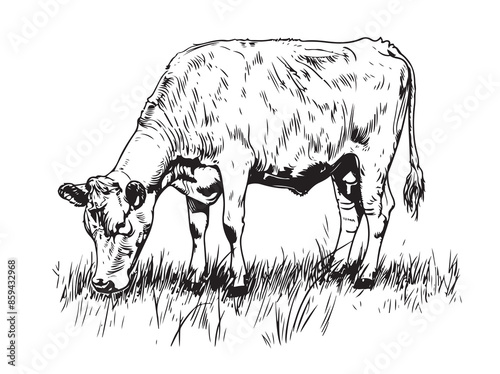 sketch of cow drawn by hand.