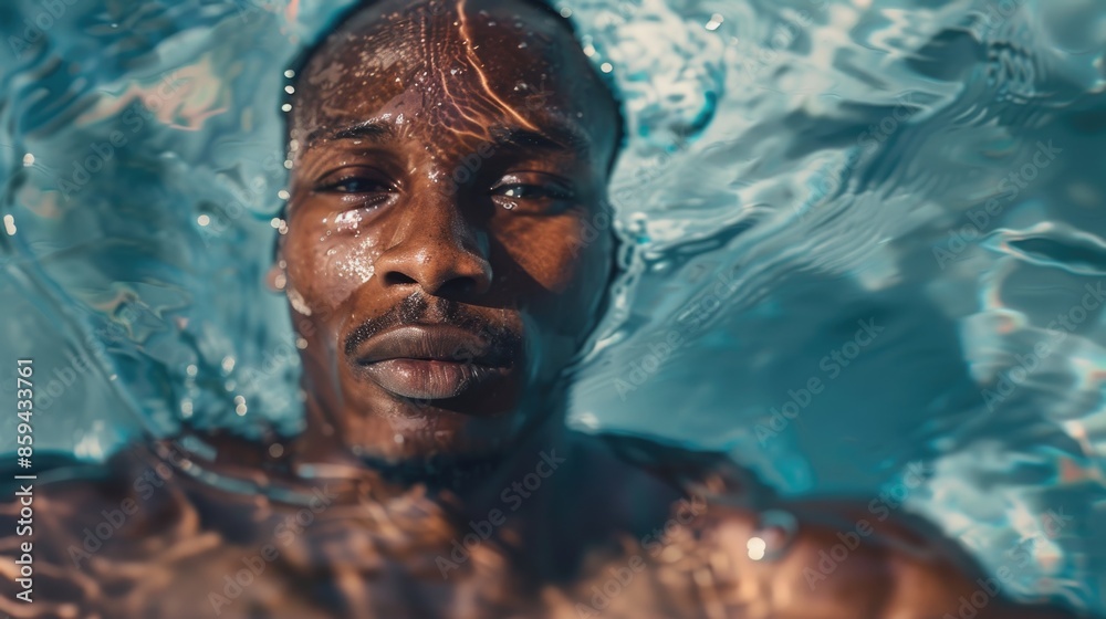 A person swimming laps in an indoor pool A person swimming laps in an indoor pool