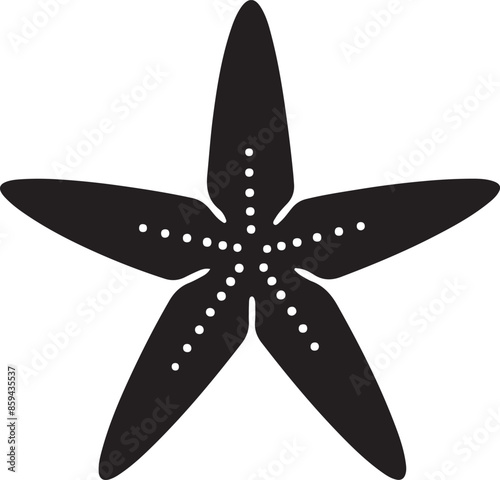 Star Fish Silhouette Vector Illustration White Background