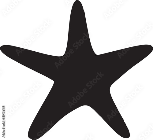 Star Fish Silhouette Vector Illustration White Background