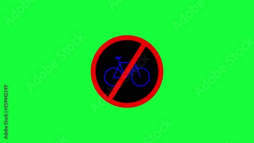 Red stop mark, icon, no parking symbol, no entery symbol footage 4k motion graphics on white background
 photo