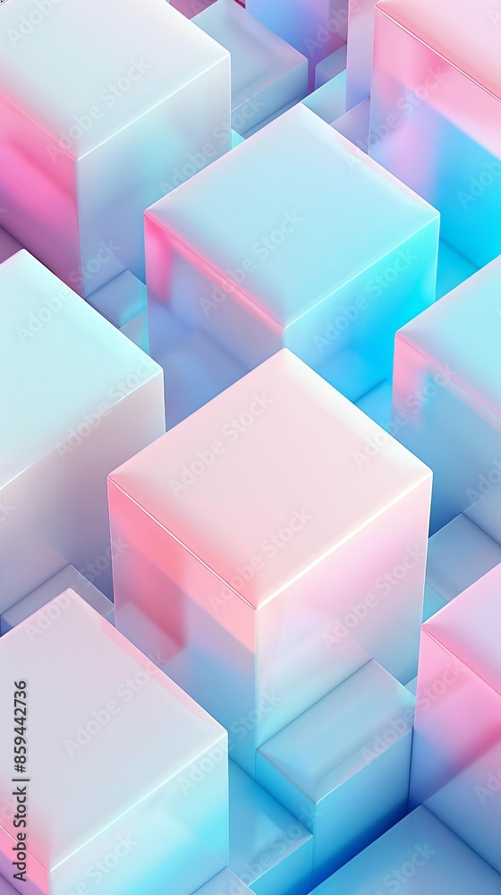 Abstract pattern of pink and blue cubes Abstract pattern of pink and blue cubes