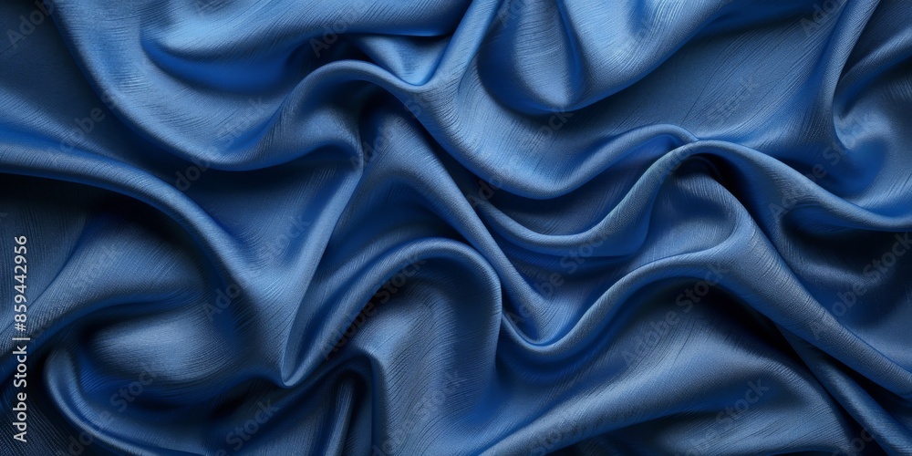 Fototapeta premium beautiful blue silk fabric, abstract background