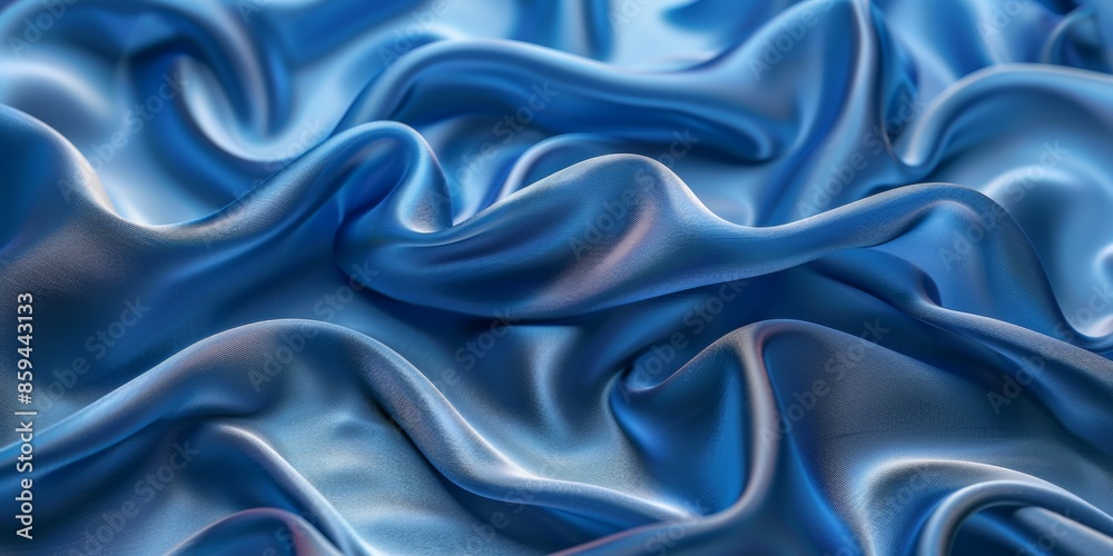 Obraz premium beautiful silk fabric of light blue color, abstract fabric background