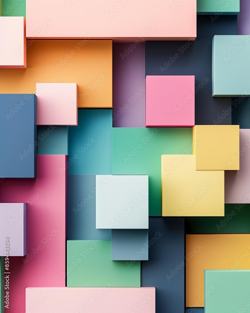 Abstract geometric background with colorful blocks.