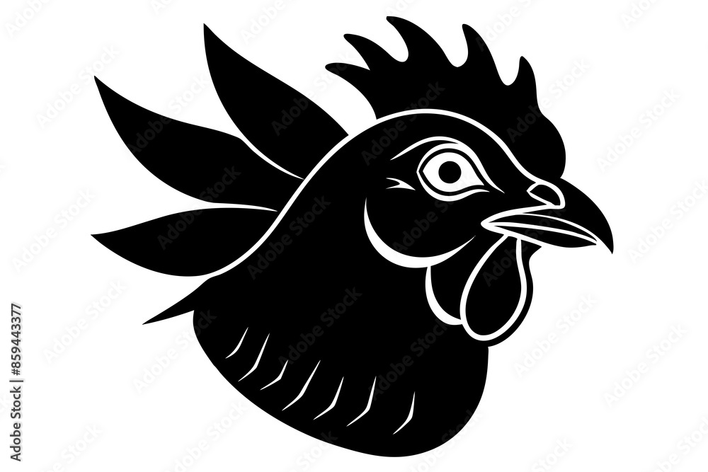 chicken head vector , silhouette, illustration , chicken head vector , silhouette, illustration ,