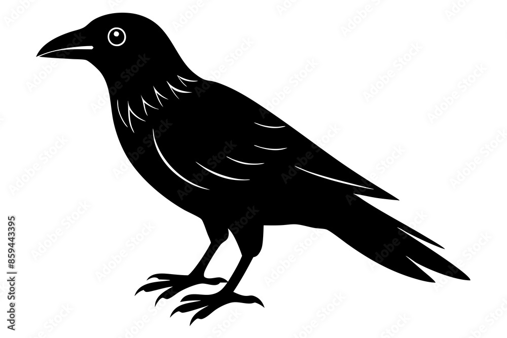 Obraz premium crow ,vector , silhouette , illustration .