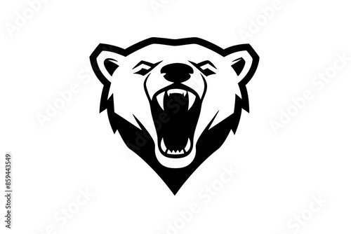polar bear head vector , silhouette , illustration ,