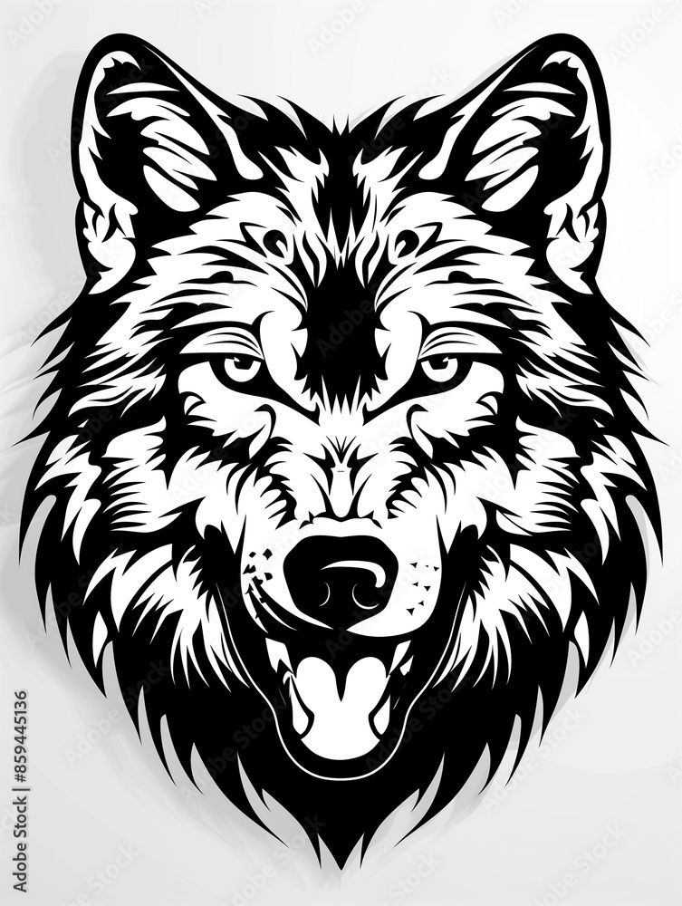Fototapeta premium A wolf with a menacing look on its face