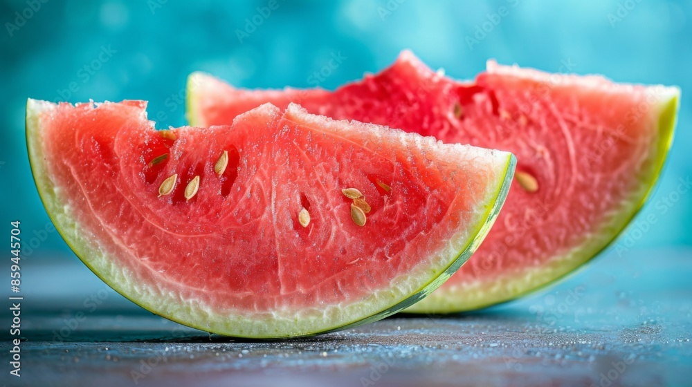 Fresh Watermelon Slice with Seeds: A close-up of a watermelon slice showing the seeds and texture. Healthy fruit, sweet, refreshing. Isolated on light background. Fresh Watermelon Slice with Seeds: A close-up of a watermelon slice showing the seeds and texture. Healthy fruit, sweet, refreshing. Isolated on light background.