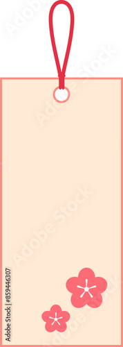 Japan Tanabata sign with plum bossom illustration