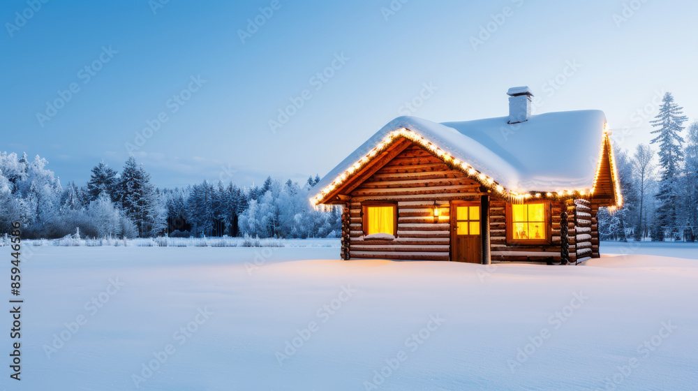 A small log cabin with a chimney and a window A small log cabin with a chimney and a window