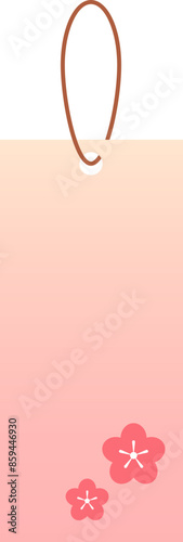 Japan Tanabata sign with plum bossom illustration