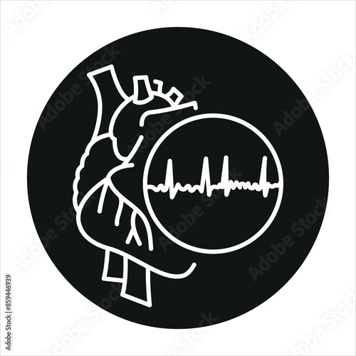 Arrhythmia line black icon. Signs for web page