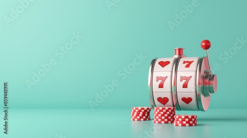 A minimalist silver slot machine in a casino setting, with a clean and modern design. The image features plenty of copy space for adding text or graphics, perfect for promoting casino-themed events
