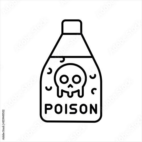 Bottle with toxic line color icon. Household injuries sign for web page