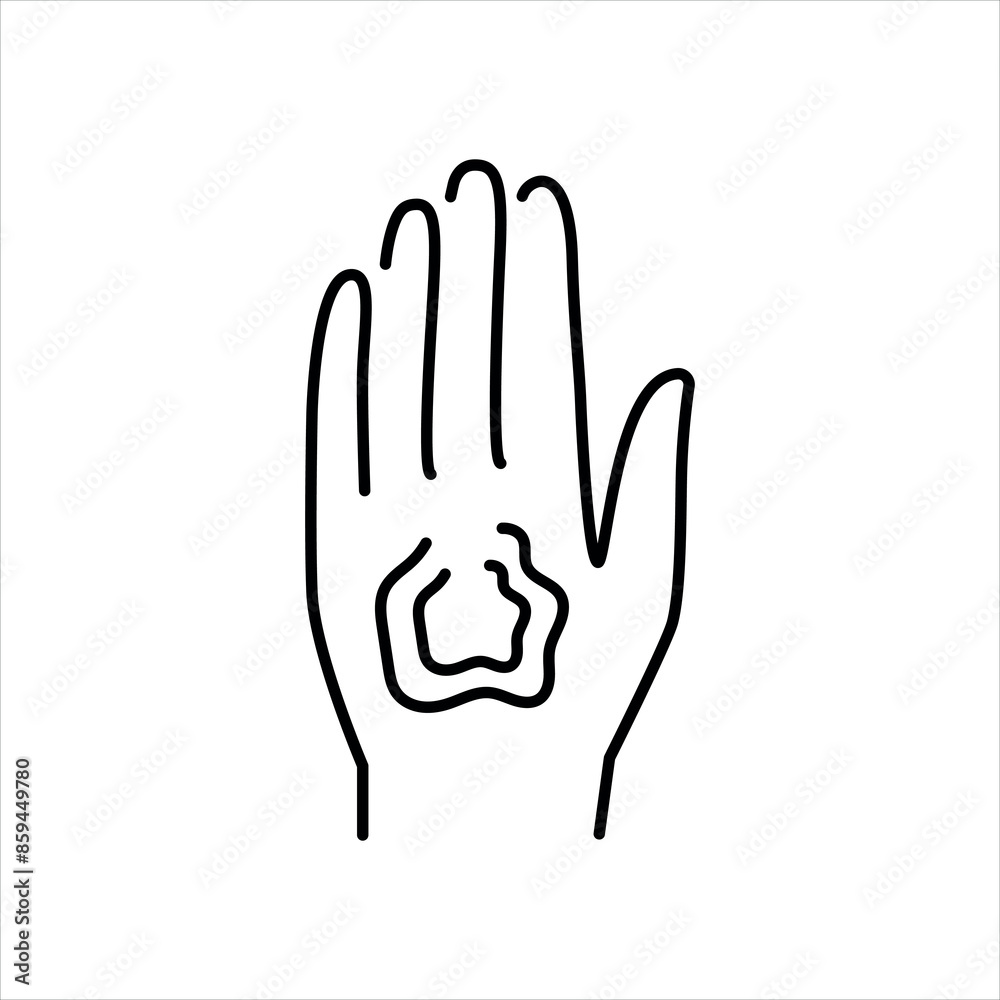 Obraz premium Scald line color icon. Household injuries sign for web page