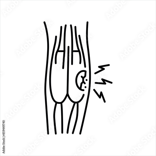 Strains line color icon. Household injuries sign for web page