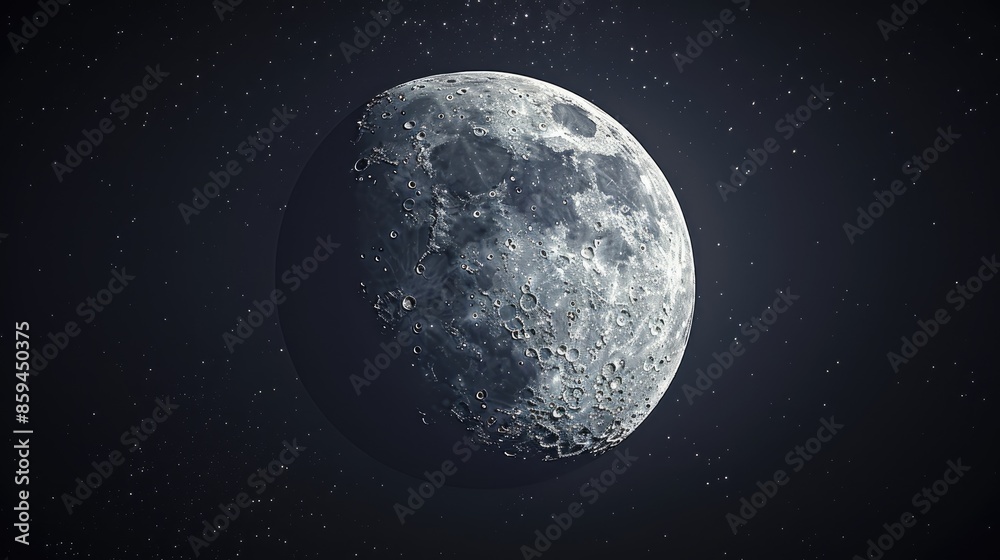 Obraz premium Close up photo of a waxing crescent moon