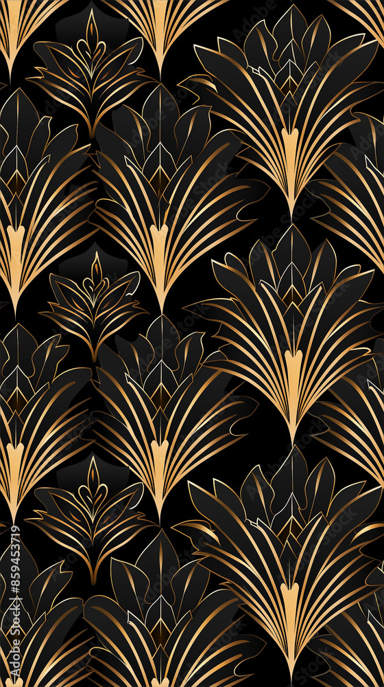 Art Deco Gold Leaf Pattern Art Deco Gold Leaf Pattern