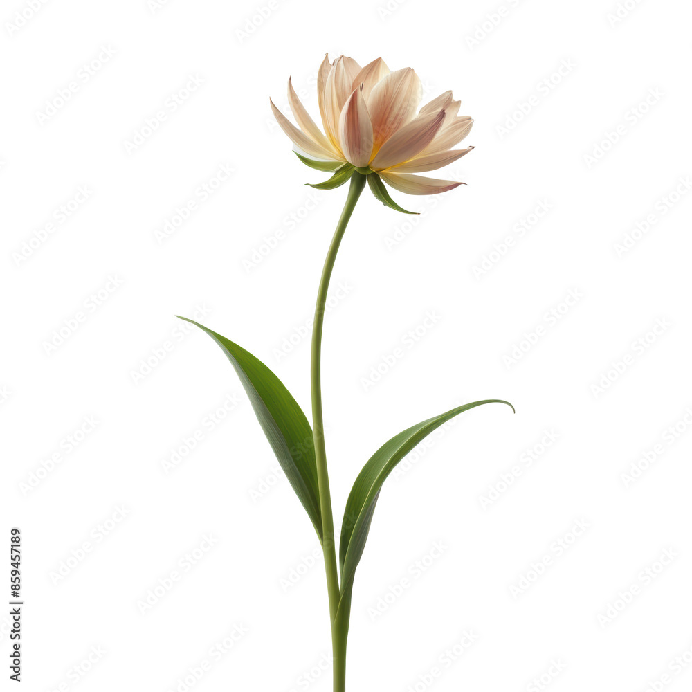 A minimalist image of a single, tall flower stem rising from the bottom of the frame, with a vast, empty background, showcasing the simplicity and elegance of nature.