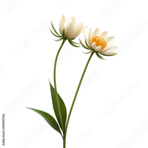 A minimalist image of a single, tall flower stem rising from the bottom of the frame, with a vast, empty background, showcasing the simplicity and elegance of nature.