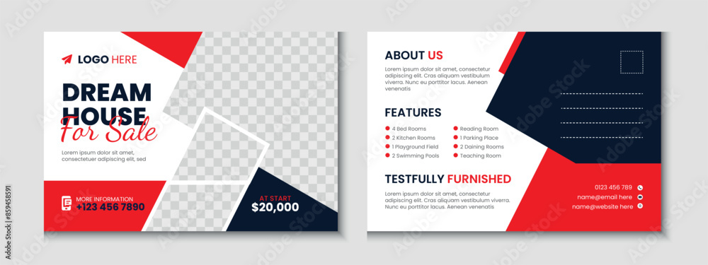 Real Estate Postcard Banner Template Design Real Estate Postcard Banner Template Design