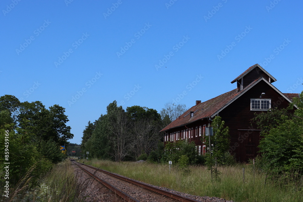 Sweden. Railway in Sweden. Östergötland province. Sweden. Railway in Sweden. Östergötland province.
