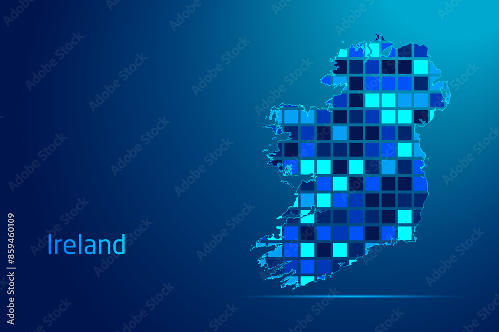 concepts of Ireland Network Digital Technology Graphic illustration. Blue Color. Internet Futuristic Concept Map. concepts of Ireland Network Digital Technology Graphic illustration. Blue Color. Internet Futuristic Concept Map.