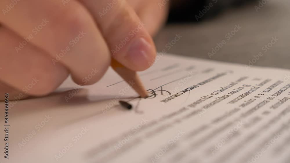office worker signing papers. business owner. broken yellow pencil falls. office worker in stress and anger broke the pencil. difficulties of office life office worker signing papers. business owner. broken yellow pencil falls. office worker in stress and anger broke the pencil. difficulties of office life