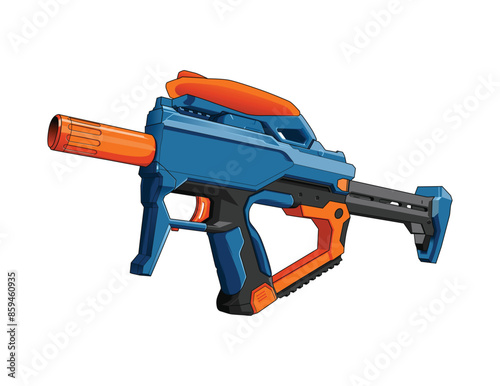 Cartoon Vector Nerf gun Handgun Weapon Toys Illustration 5