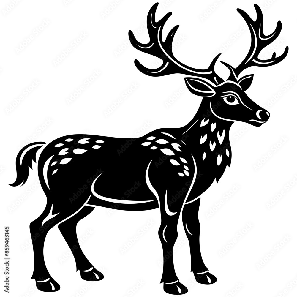 Reindeer silhouette on white background Reindeer silhouette on white background