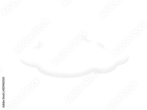 シンプルに立体的な白い雲のイラスト