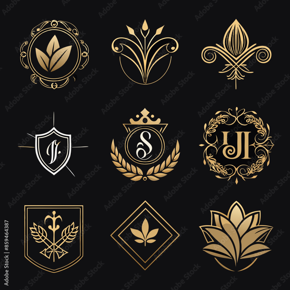set of golden shield