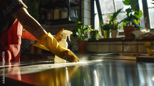 The Hand Cleaning Kitchen Counter photo