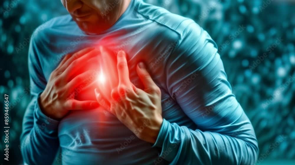 Heart Attack Symptoms. Recognize the Signs of a Cardiac Emergency. Concept Importance of  Heart Health. 4k  Video.