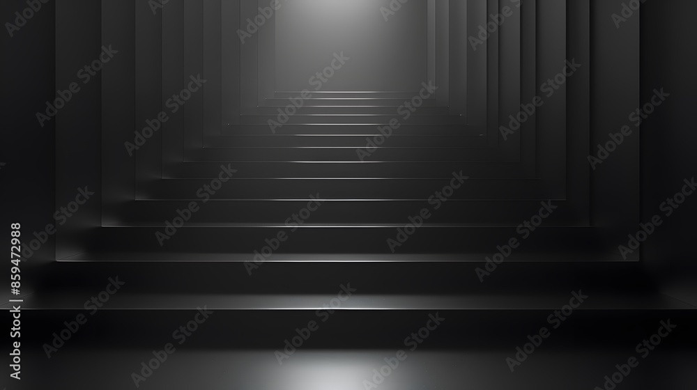 Obraz premium Sleek black background with soft light gradients. Vector illustration. Emphasizes uniform focus, subtle illumination, twilight ambiance, gentle room lighting.