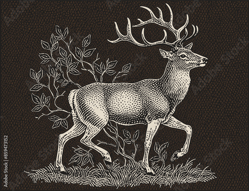 Deer vector illustration for posters decoration and print