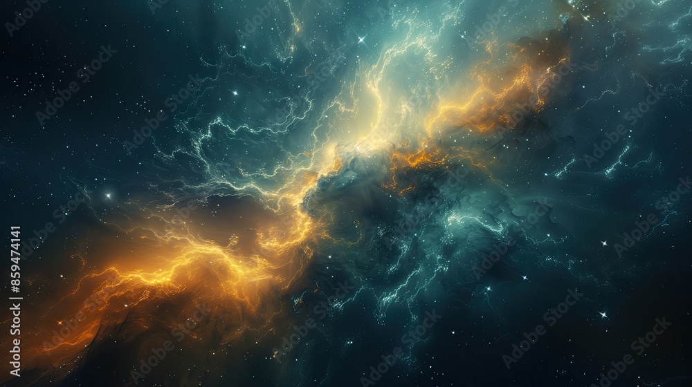 Fototapeta premium Cosmic space, stars and galaxies in outer space.