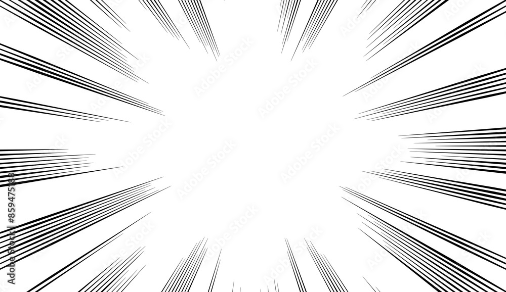 Fototapeta premium texture background wallpaper graphics black and white art. Comic Radial Speed Lines. Graphic Explosion with Speed Lines. Comic Book Design Element.