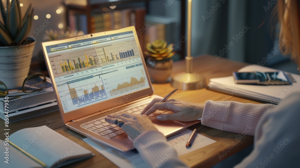 The person analyzing data The person analyzing data