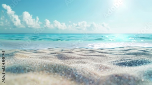 Summer background of sand and landscape of sea.