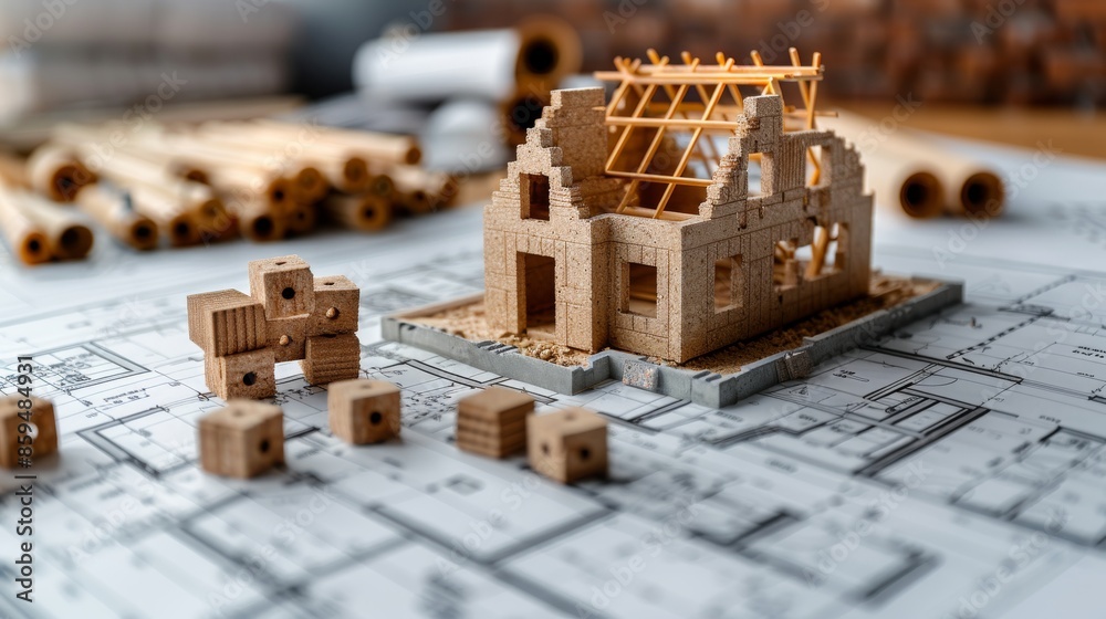 A close up model house Suitable for real estate