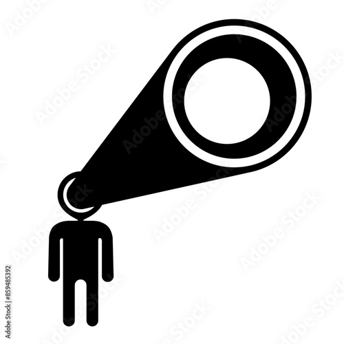 a person looking through huge telescope