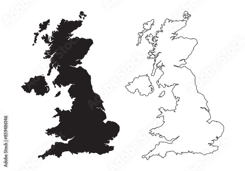 England or British or United Kingdom country map